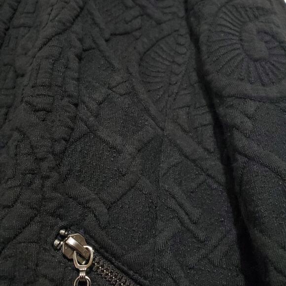 Alberto Makali | Wool Blend Mixed Media Faux Leather Trim Full Zip Bomber Jacket - Picture 7 of 12